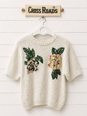 VINTAGE CROSS ROADS Short sleeves  knit 🌸 size S